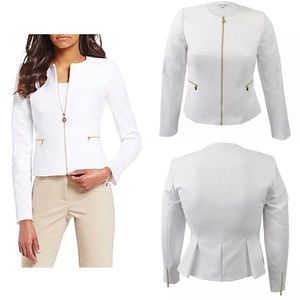 calvin klein women's white blazer